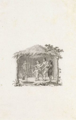Batavians in a grass hut