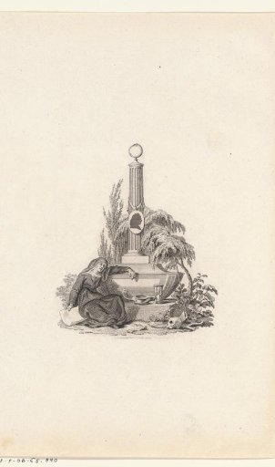 Mourning woman at a tomb monument
