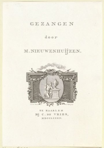 Title page for: M. Nieuwenhuijzen 'Songs', 1784