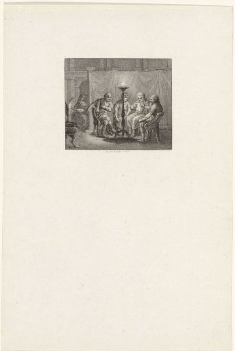 Man reading to three others