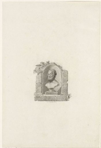 Bust of a man in a niche