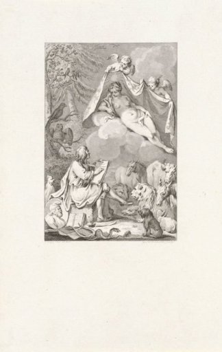 Allegory with the writer Jean de La Fontaine and his muse