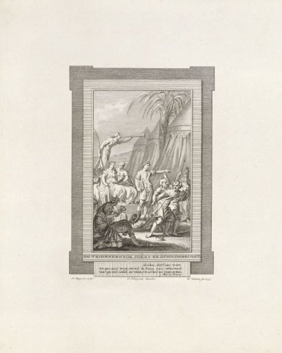 Triumphal chariot with personifications of Painting and Poetry