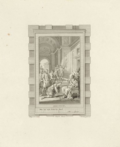 Messenger kneels before a ruler who gives him a message