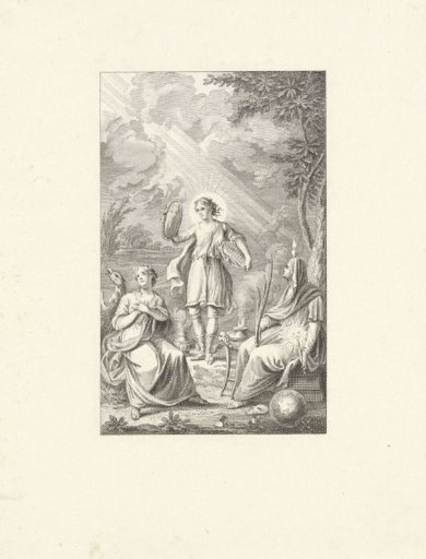 Allegory with two personifications and a young woman