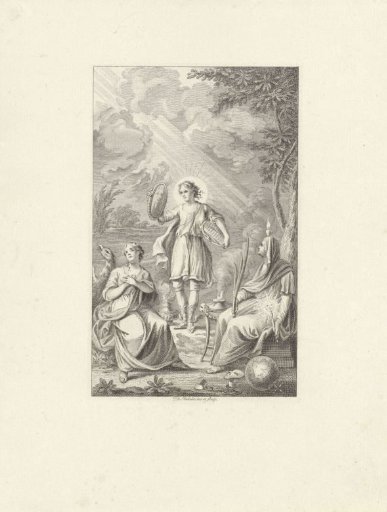 Allegory with two personifications and a young woman