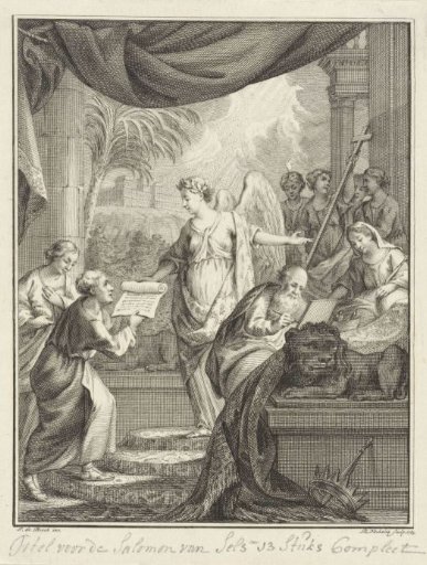 Allegorical representation with an angel
