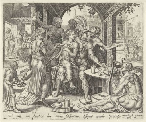 The Prodigal Son Squandering his Inheritance