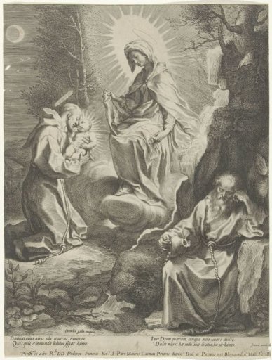 Saint Francis of Assisi having a vision of Mary and the Child