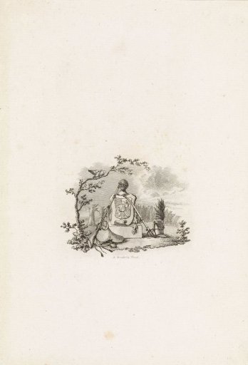 Landscape with coat of arms and military symbols