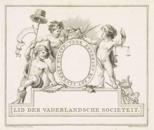 Membership card of the Vaderlandsche Societeit in Utrecht