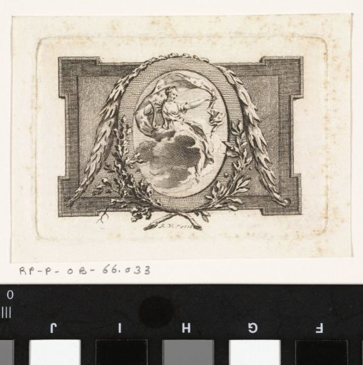 Woman with a lyre, set in a frame decorated with olive branches