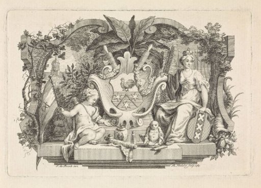 Allegory with the coat of arms of the Calkoen family