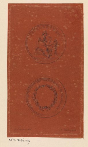 Obverse and reverse of a medal of the Academy of Fine Arts in Amsterdam