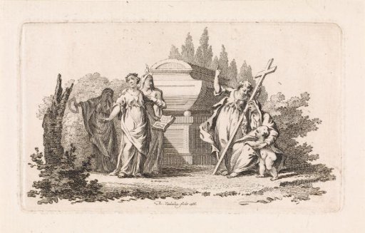 Five female personifications at a tomb monument