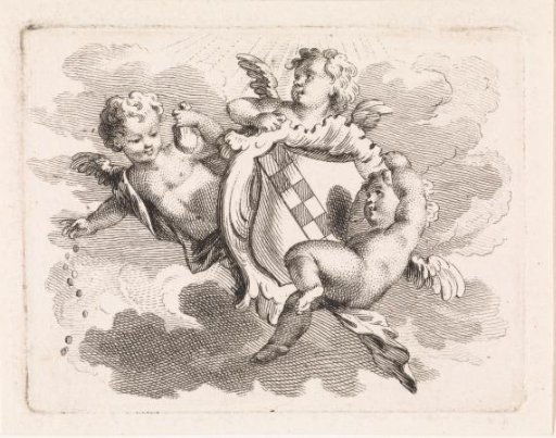 Vignette with a coat of arms, possibly of the van Ruyven family