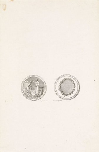 Medal with a laurel wreath on the reverse
