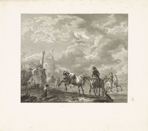 Horse race at a boundary stone