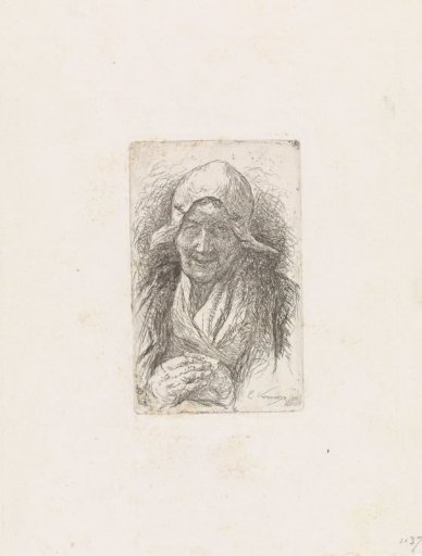 Peasant woman with folded hands