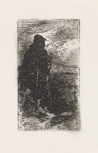 Standing fisherman with a pipe
