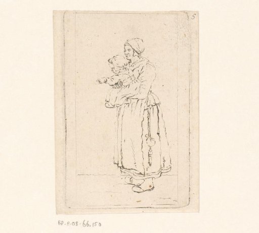 Standing mother with child