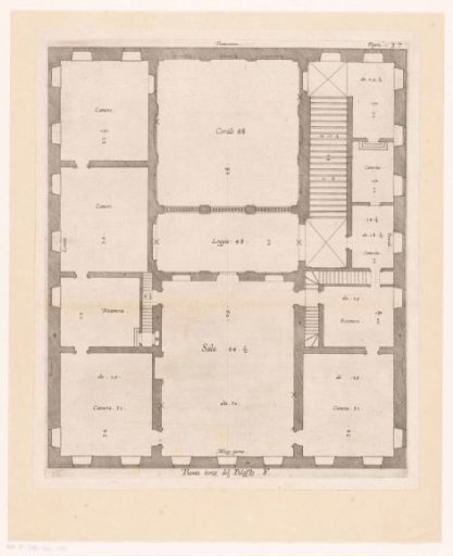 Ground plan of the first floor of the Palazzo Spinola in Genoa