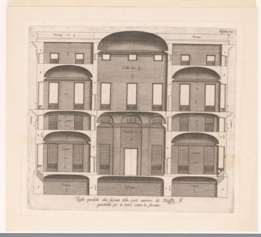 Transverse section of the Palazzo Spinola in Genoa