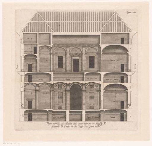 Transverse section of the Palazzo Spinola in Genoa