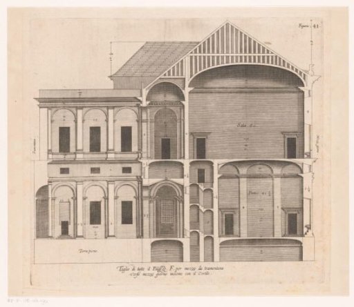 Longitudinal section of the Palazzo Spinola in Genoa