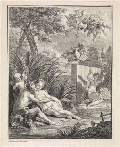 Allegorical representation with a river god and a nymph