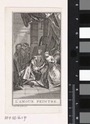 Painter declaring his love to a woman