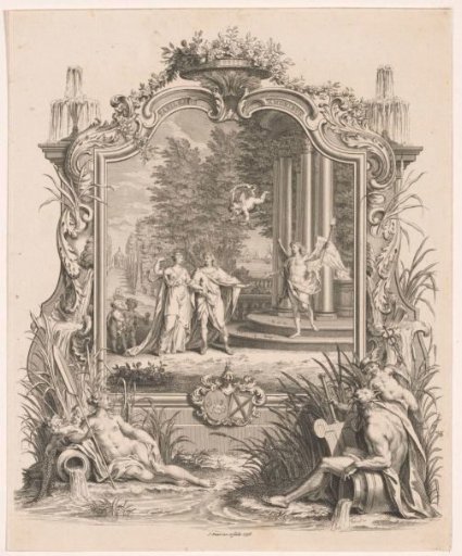 Wedding print for Hendrik Pieter van Beek and Maria Aletta Vermande, 1738
