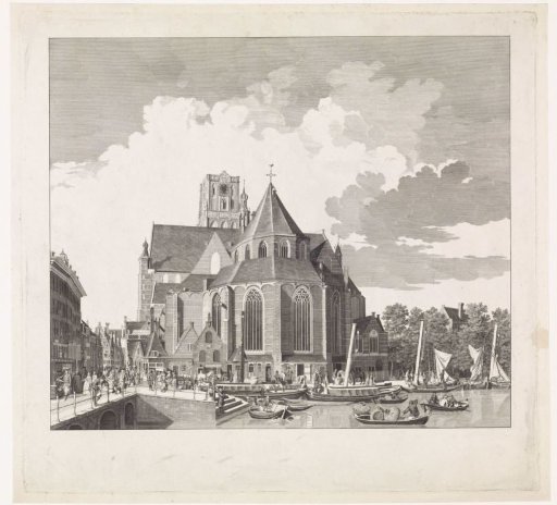 View of the Great or Saint Laurens Church in Rotterdam