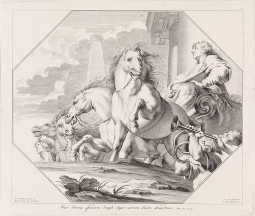 Joseph in the chariot of victory, appointed by Pharaoh over all Egypt