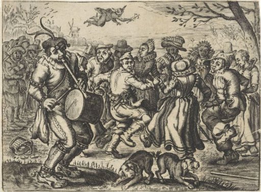 Musician with a Group of Dancing Figures