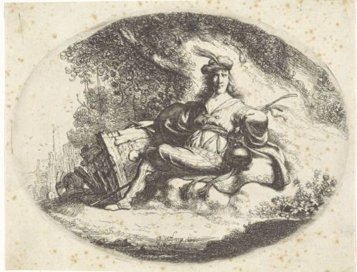 Shepherd Sitting Under a Tree