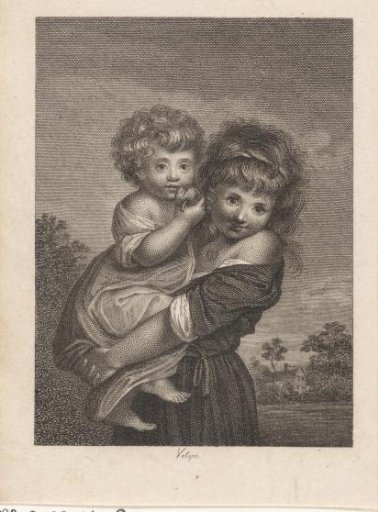 Girl with a child on her arm