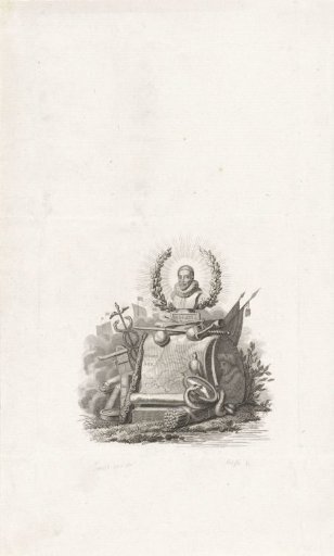 Allegory with bust of William I, Prince of Orange and map of Holland