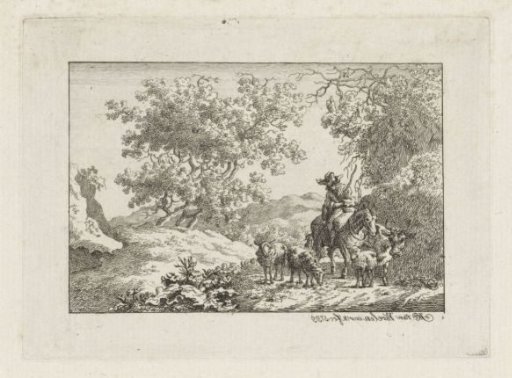 Shepherd on Horseback with a Flock