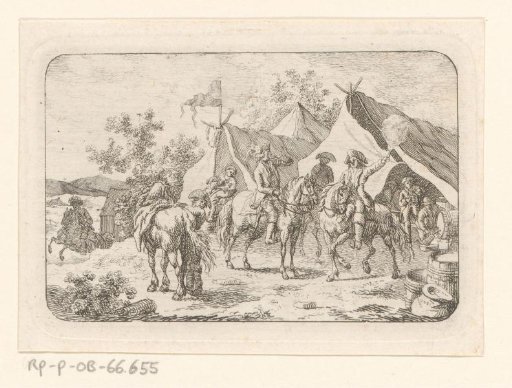 Drunken soldiers in a military camp