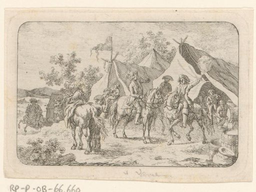 Drunken soldiers in a military camp