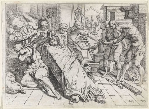 Odysseus Kills One of the Suitors with His Bow