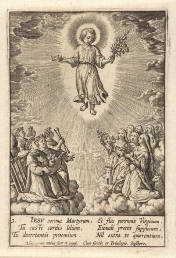 Adoration of the Christ Child by martyrs