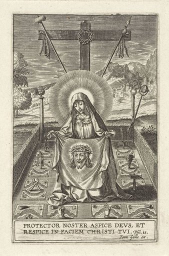 Mary with the Sudarium, in a garden