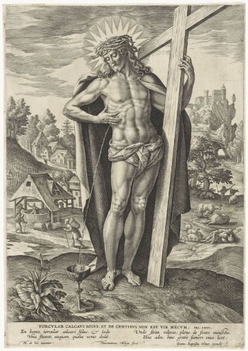 Blood of Christ flowing from his crucifixion wound