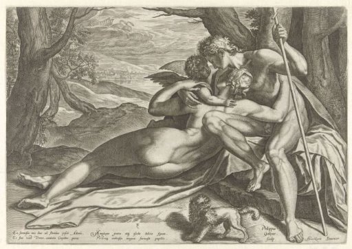 Venus and Adonis with Cupid