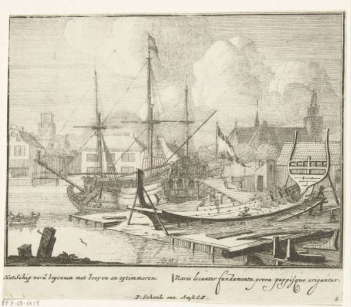 The construction of the ship, plate no. 2, ca. 1700