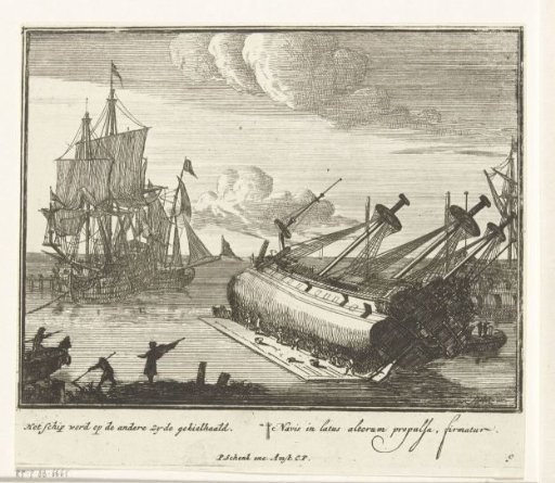 Turning the ship to the other side, plate no. 9, ca. 1700