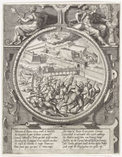 The Troops of Bourse Drive the German Soldiers of Treslong and Merville from the Citadel, 1577