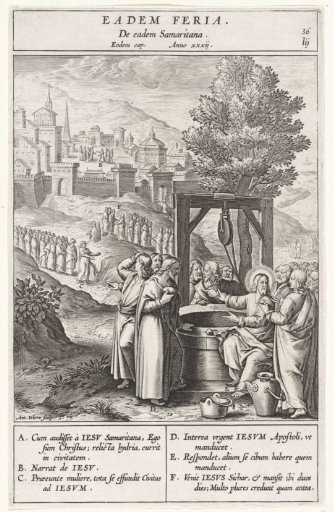 Christ and his disciples at the well in Sychar